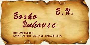 Boško Unković vizit kartica